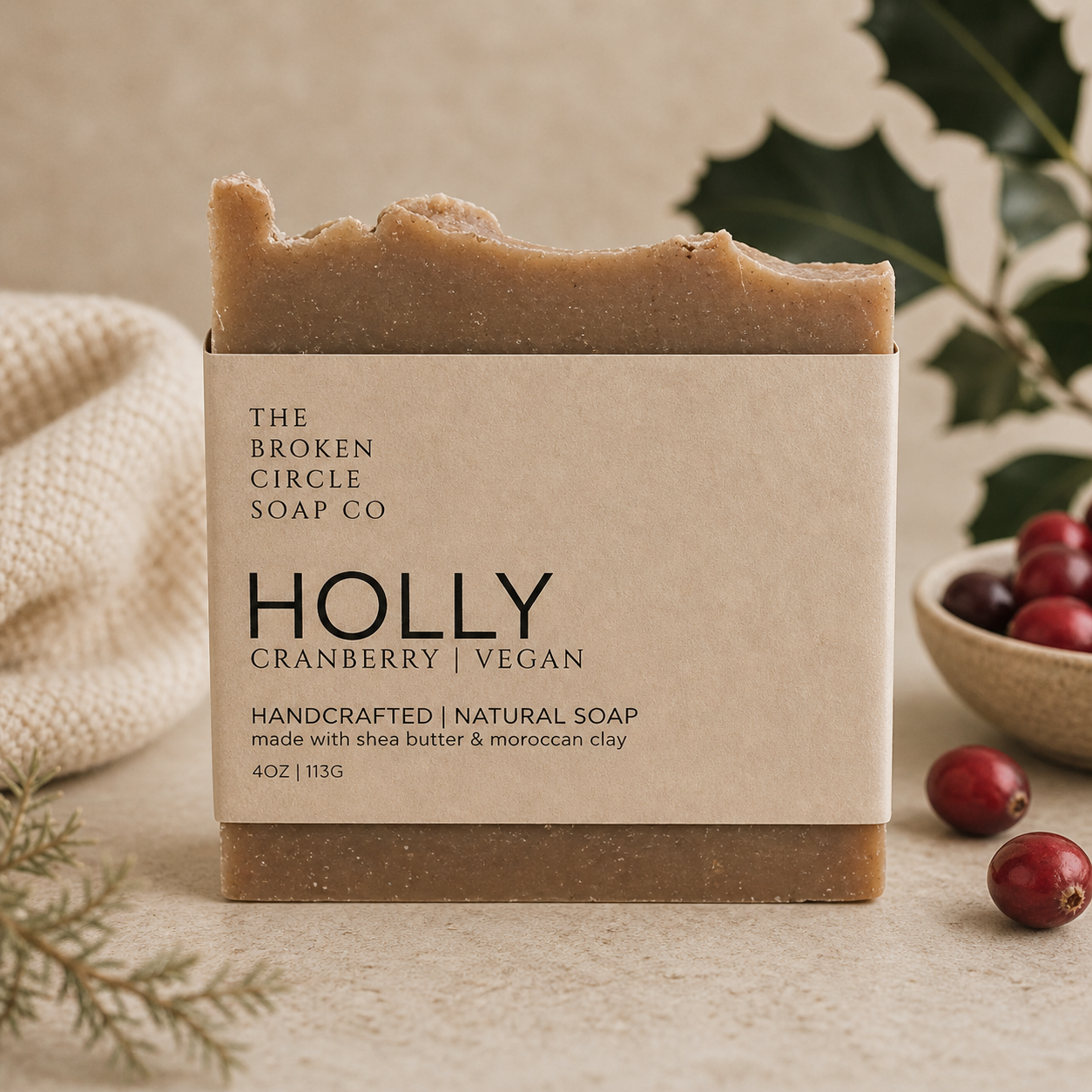 Holly | Cranberry Soap | Bright Fruity Natural Bar