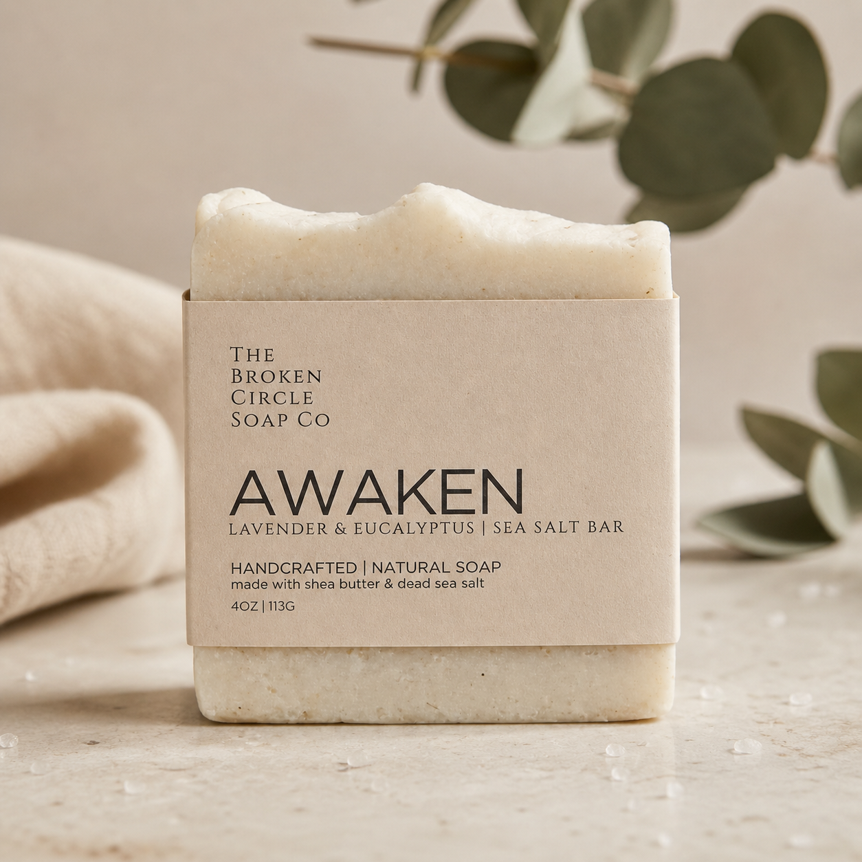 Awaken | Lavender Eucalyptus Sea Salt Soap | Natural Bar