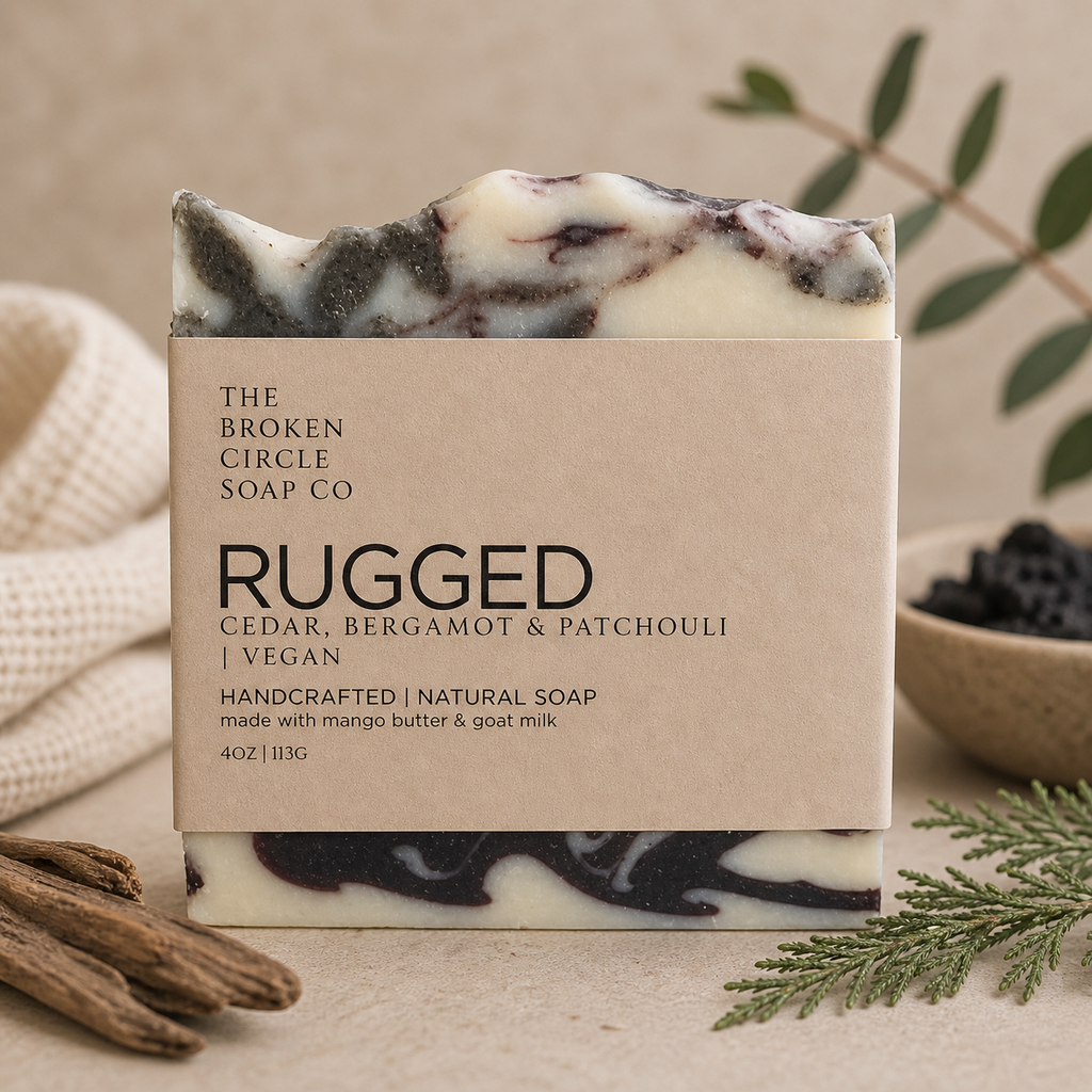 Rugged | Cedarwood Patchouli Bergamot Soap | Natural Bar