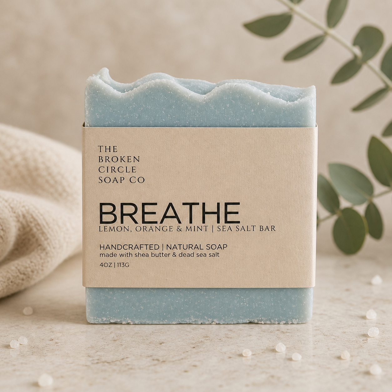 Breathe | Lemon Orange Spearmint Soap | Sea Salt Bar